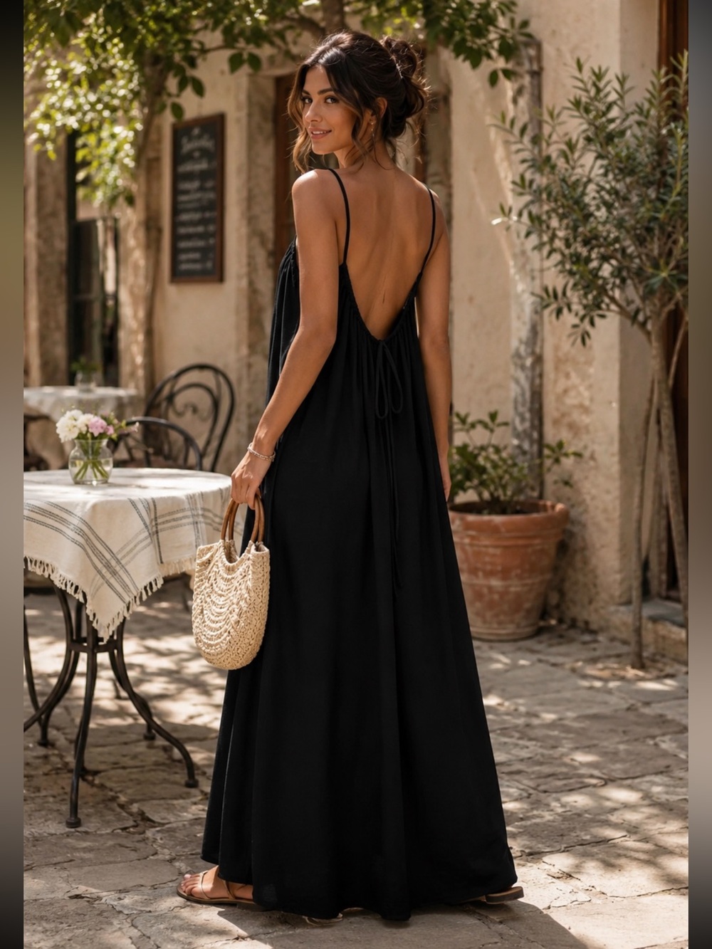 MADE IN ITALY 🇮🇹 Maxi Slip Dress with Low Back